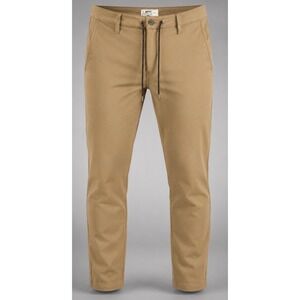 Jetty Mens 32 Stretch Tech Pants Khaki Lined Drawstring Chino Travel Casual